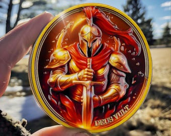 Red Knight Chip Christian Religious Coin The Chivalry Coin-Armor of God Knight's token Knights Templar Challenge Coin