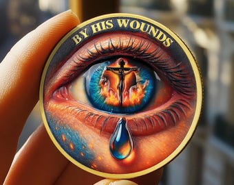 Redemption Gift - By His Wounds Faith Coin - A Symbol of Devotion &  Bible Verses Pocket Token Christian Challenge Coin Gift for him/her