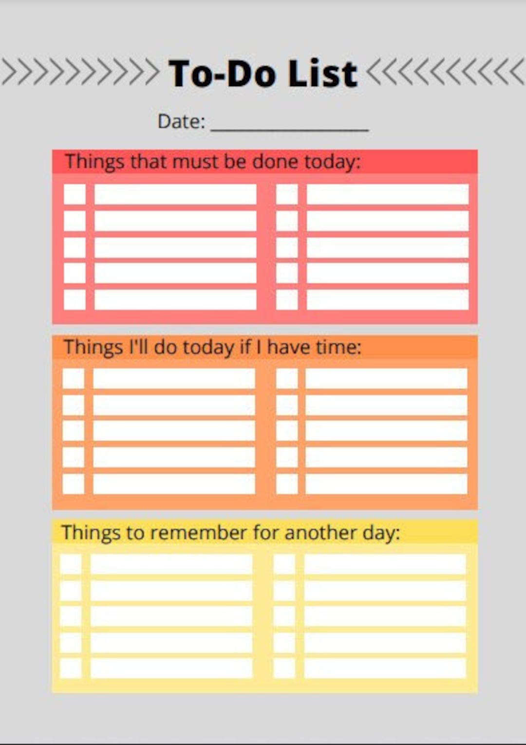 Prioritized To-do List | Instant Download | Printable Task List | Checklist - Etsy