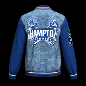 Hampton University™ Denim Letterman Varsity Jacket