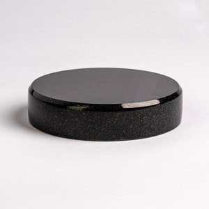 8 x 1 Round Granite Base for Fine Art Sculpture / Absolute Black Granite Base / Art Mounting Base