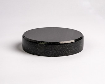 5 x 1 Round Granite Base for Fine Art Sculpture / Absolute Black Granite Base / Art Mounting Base