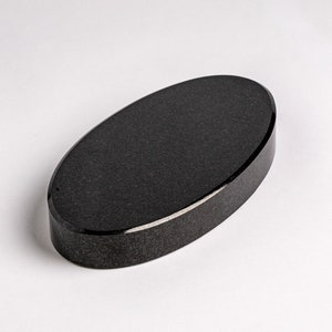 12 x 6 x 1.5 Oval Granite Base for Fine Art Sculpture / Absolute Black Granite Base / Art Mounting Base