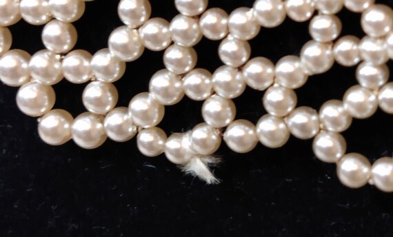 Vintage Creamy White Pearl Collar, 1950s - image 4