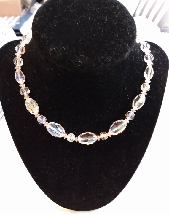 Crystal-Like Beaded Choker Necklace