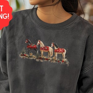 Cowgirl Horse Farm Animal Western Sweatshirt, Comfort Colors Farming Pullover Horse Lover Sweatshirt, Gift For Farmers or Cowboy Cowgirl