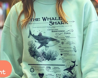 The Whale Shark Anatomy Shirt Pullover, Marine Animals Vintage Sweatshirt, Whale Gifts