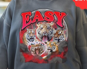 Easy Tiger Sweatshirt: Retro Grafik Pullover