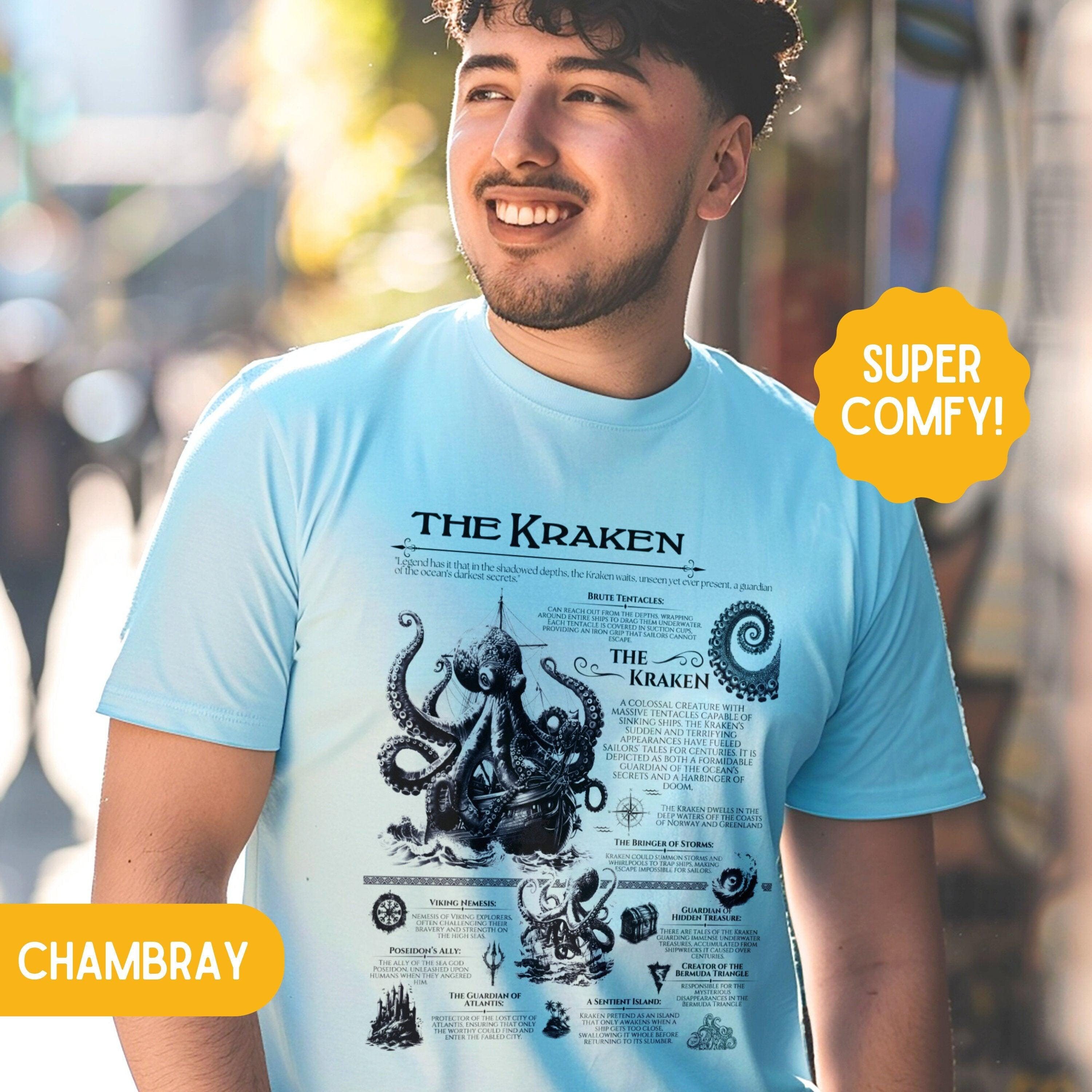 Kraken Shirt - Sea Monster Sinking Ship Full Moon T-Shirt Kraken Shirt - Sea Monster Sinking Ship Full Moon T-Shirt