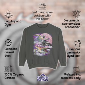 Moon Sea Turtle Graphic Sweatshirt: Vintage Marine Biology Pullover image 3