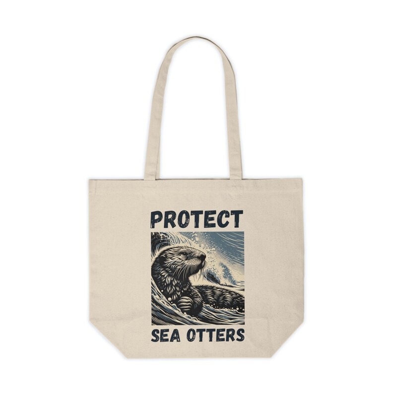 Protect Sea Otters Eco-friendly Tote Bag Conservation Awareness Canvas