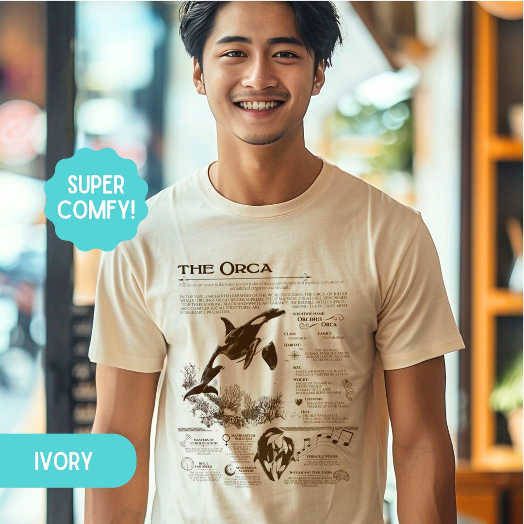 The Orca Killer Whale Shirt, Marine Animals Vintage Anatomical Tshirt ...
