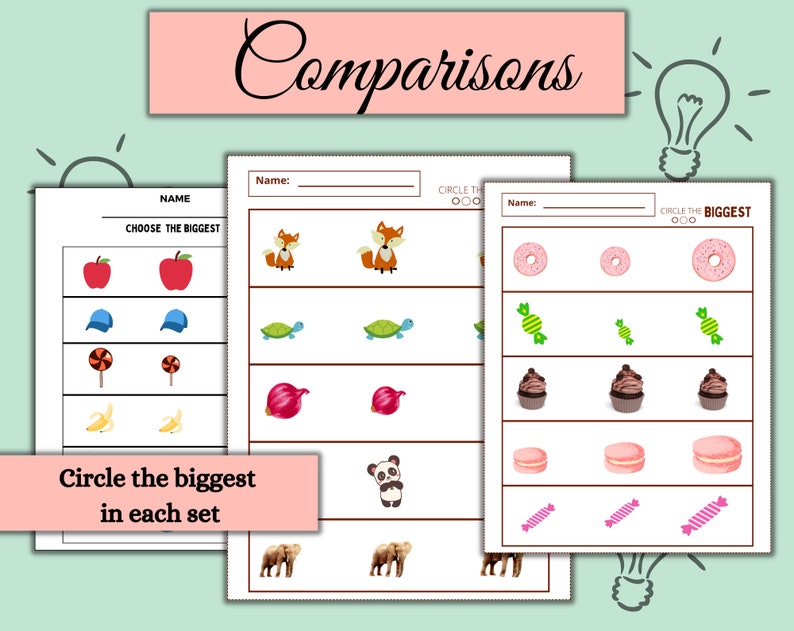 Matching Worksheet Preschool Printable Worksheets - Etsy