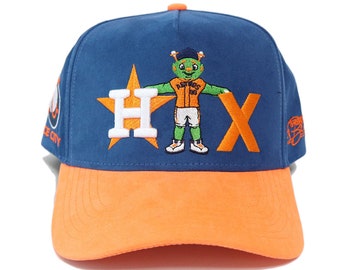 Space City Trucker Hat | Orange & Navy Baseball Cap | HTX Heritage Inspired Snapback