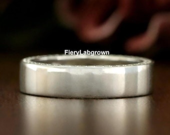 1.20 mm Rundschliff künstliche, im Labor gewachsene Diamant Herrenband | Classic Hidden Side Pave Set Diamantband | 14K Weißgold Band | Stapelbare Band