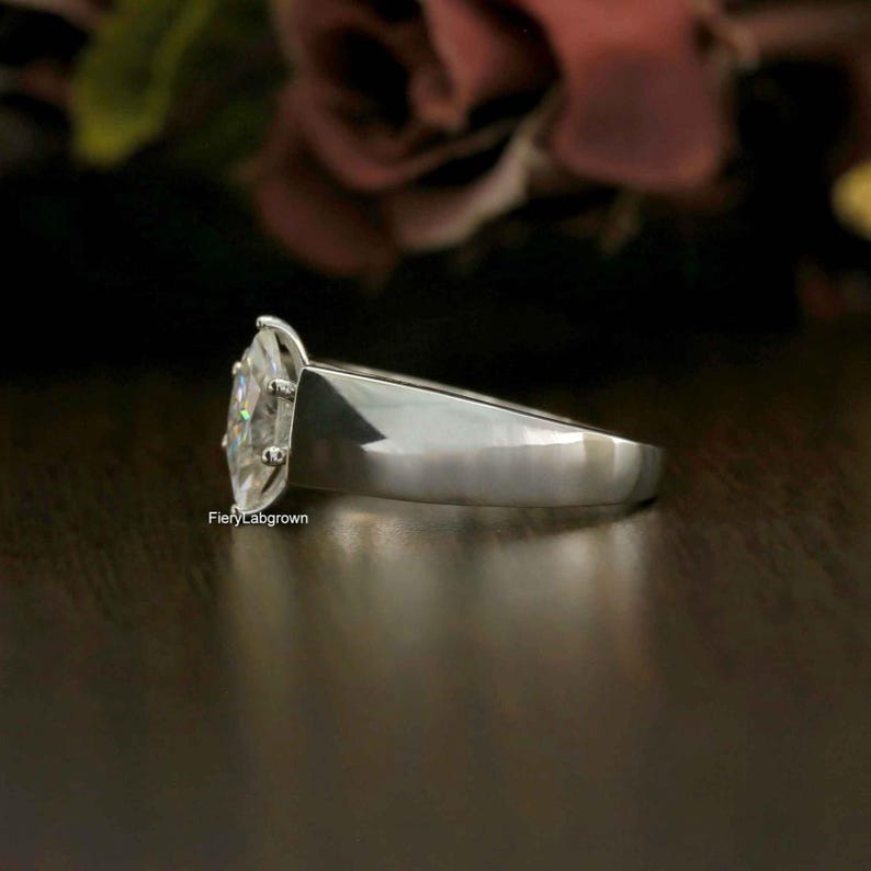 10x5mm Marquise Cut CVD Diamond Engagement Ring | Solitaire Diamond ...