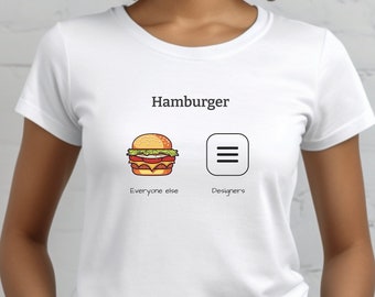 Hamburger UX Design T-Shirt , funny T-Shirt, design puns, happy tee, gift for designer, user experience, graphic designers, UX Tshirts