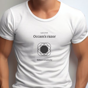 Occam's razor, Laws of UX, UX Design T-Shirt , design puns, gift for designer, user experience, graphic designers, UX principles