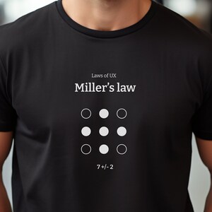 Miller's law, Laws of UX, UX Design T-Shirt , design puns, gift for designer, user experience, graphic designers, UX principles