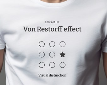 Von Restorff effect, Laws of UX, UX Design T-Shirt , design puns, gift for designer, user experience, graphic designers, UX principles