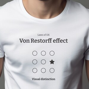 Von Restorff effect, Laws of UX, UX Design T-Shirt , design puns, gift for designer, user experience, graphic designers, UX principles