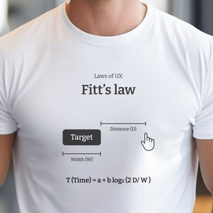 Fitt's law, Laws of UX, UX Design T-Shirt , design puns, gift for designer, user experience, graphic designers, UX principles