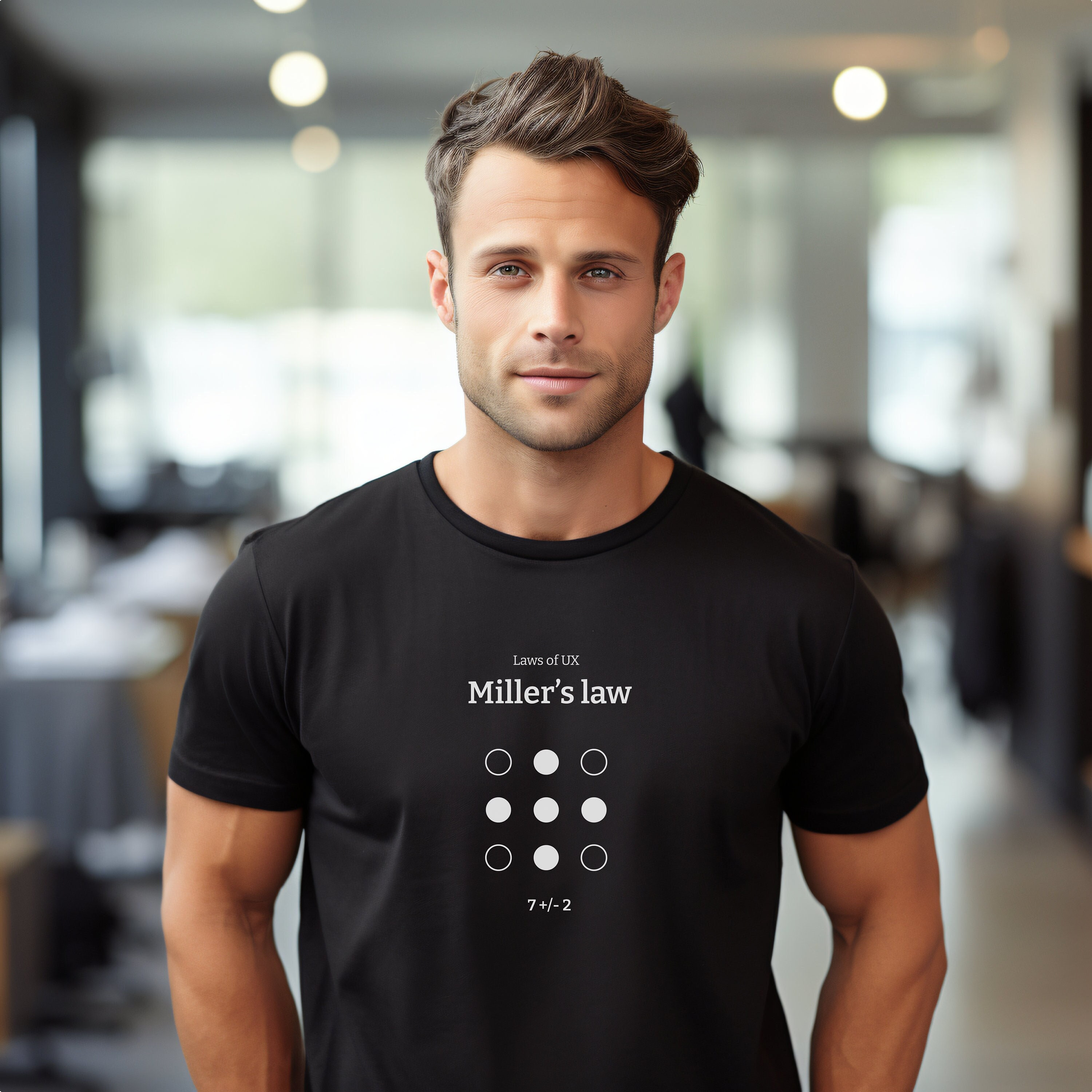 Miller's law, Laws of UX, UX Design T-Shirt , design puns, gift for designer, user experience, graphic designers, UX principles