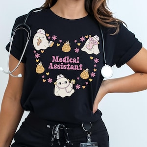 Medical Assistant Halloween Shirt Physician Assistant Tshirt Medical Assistant Spooky Nurse Practitioner ICU Nurse Apparel Ghost Nurse Shirt