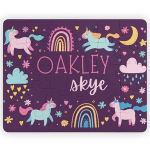 Unicorn Personalized Name Kids Puzzle, Girls Name Gift, Toddler Gift, Personalized Puzzle, Toddler Puzzle, Name Puzzle, Unicorn Puzzle