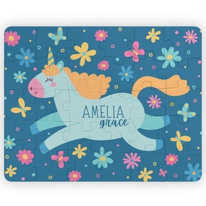 Unicorn Personalized Name Kids Puzzle, Girls Name Gift, Toddler Gift, Personalized Puzzle, Toddler Puzzle, Name Puzzle, Unicorn Puzzle