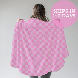 Cool Kids Checkered Personalized Kids Name Blanket, Girl Blanket, Baby Blanket, Kids Blanket, Personalized Gift, Gift for Baby and Toddlers