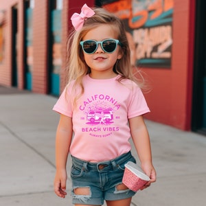 California Beach Vibes Toddler Shirt Vacation Shirt Toddler Summer TShirt Beach Tee Surfboard Tshirt Vacation Shirt Surfer Toddler Tee