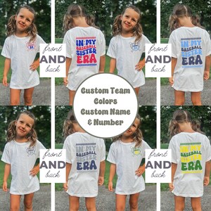 CUSTOM In My Baseball Sister Era Shirt Personalized Baseball Sister T-Shirt Retro Youth Toddler Game Day Tee Cute Baseball Family Gift