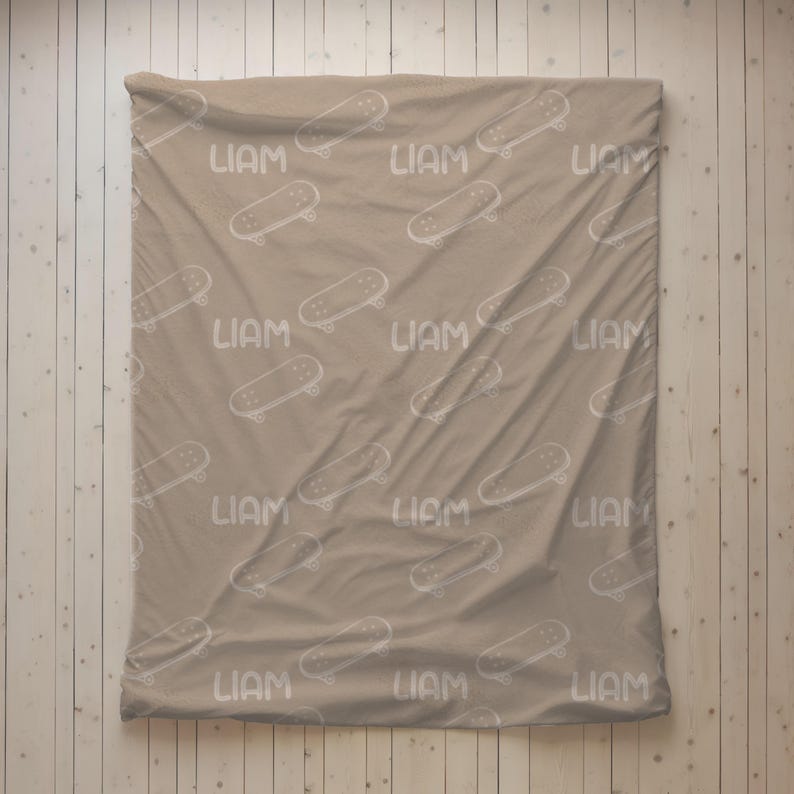 Cool Kids Skateboard Personalized Kids Name Blanket, Boy Blanket, Baby