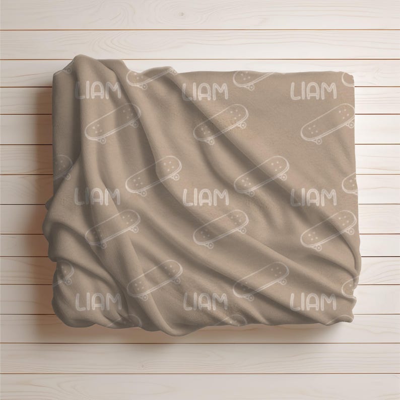 Cool Kids Skateboard Personalized Kids Name Blanket, Boy Blanket, Baby