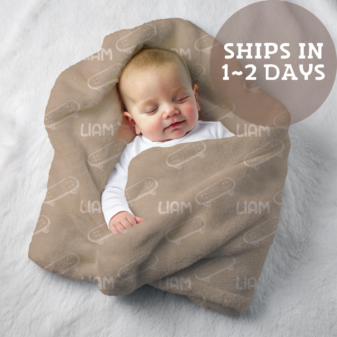 Cool Kids Skateboard Personalized Kids Name Blanket, Boy Blanket, Baby