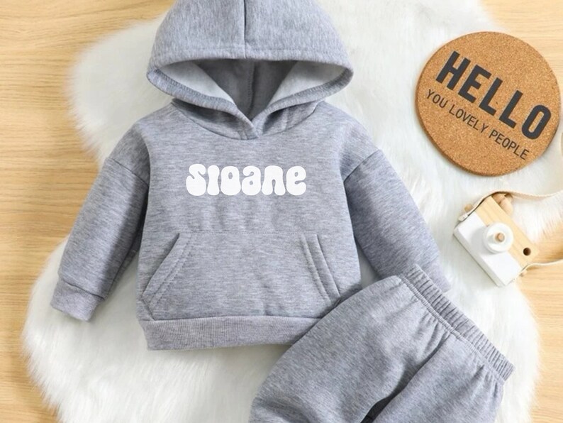 Custom Personalized Hoodie Baby Jogger Set | Gender Neutral Set | Cozy ...