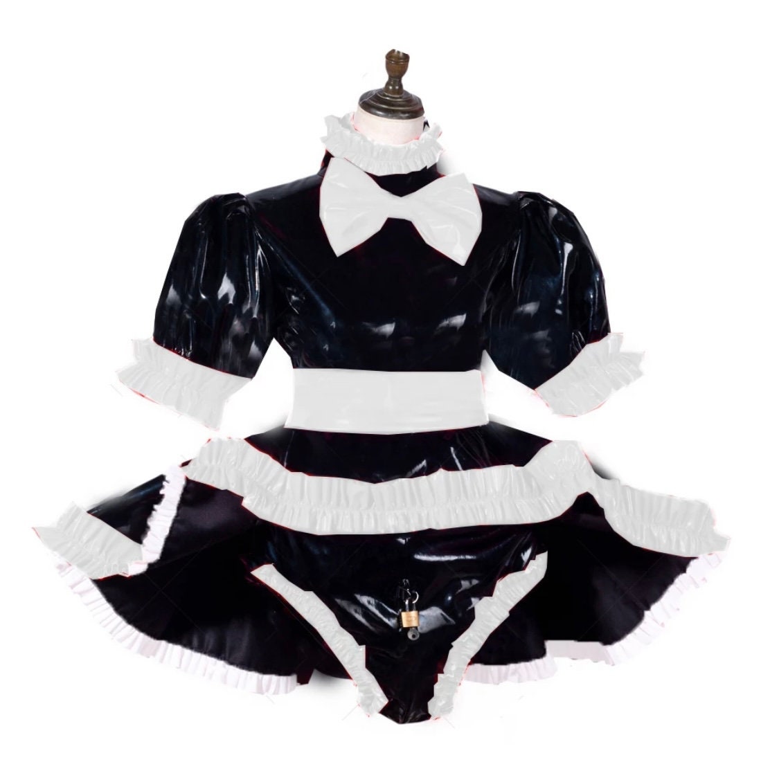 Sissy Lockable Pvc French Maid Dress Multiple Sizes Etsy