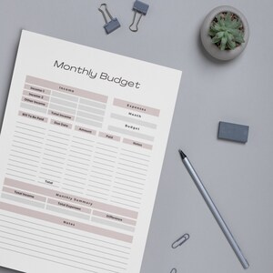 Monthly Budget Planner, Instant Download, Budget, Income, Printable budget planner,