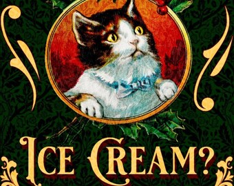 The "Ice Cream Cat" PIY (Print It Yourself) Digital Downloadable File-All Common Sizes Included
