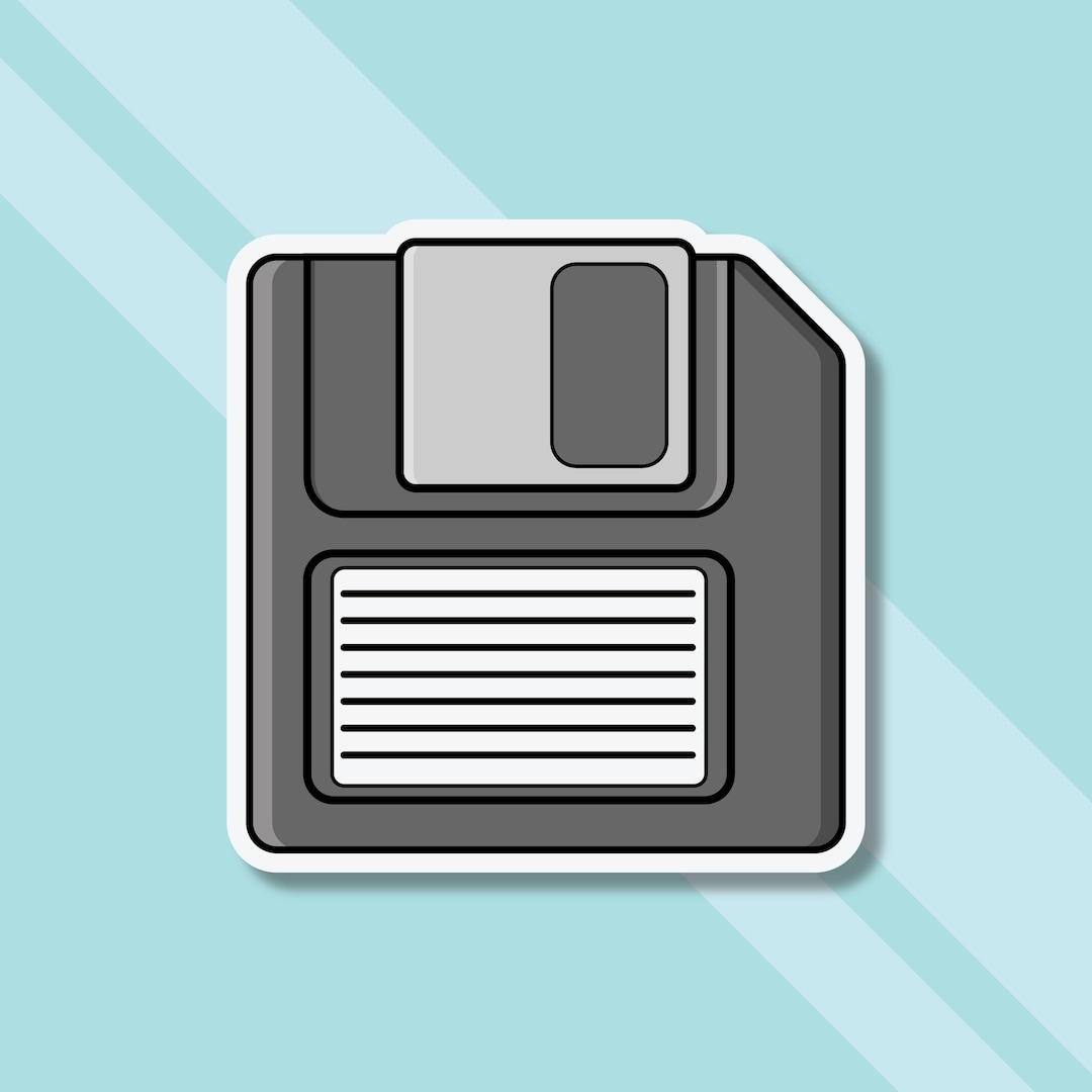 Floppy Disk Sticker | Funny Sticker | Retro Sticker Decal | Vinyl ...