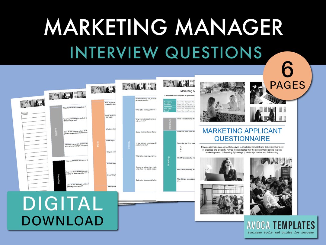File For Interview Interview Questions to Ask a Marketing Manager. Printable Interview ...