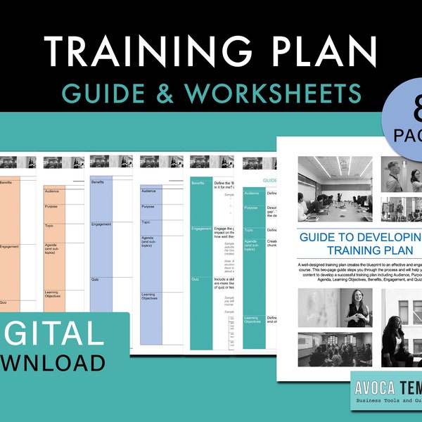Guide to developing a Corporate Training Plan.  Professional Template. A4 & US Letter Sizes. PDF.