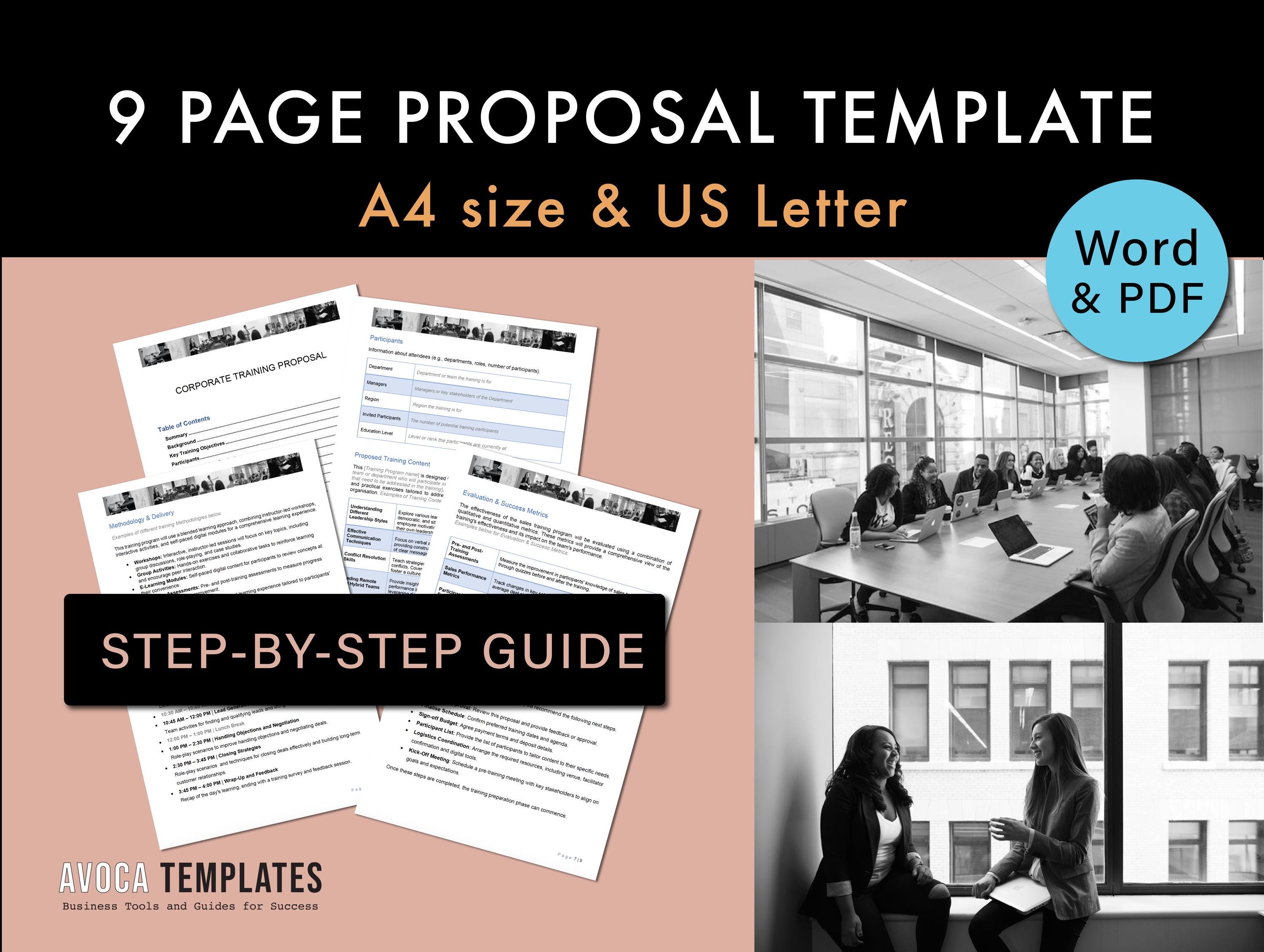 Corporate Training Proposal. 9 Pages. Editable With Microsoft Word or ...