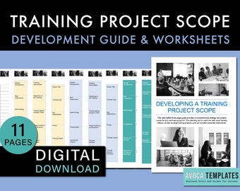 Entwicklung eines Trainingsumfangs. Professionelle Unternehmen Vorlage. PDF-Datei. A4 & US Letter Größen geliefert. Digitales Produkt.