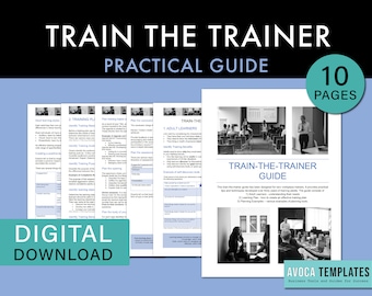 Corporate Train the Trainer Guide. 10 Seiten Übersicht. Digitale PDF Datei in A4 & US Letter Größe. Corporate Training Guide.