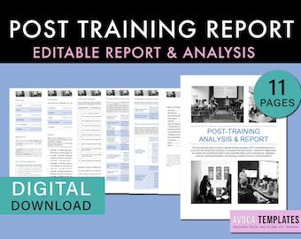 Post Training Report Template, Editable Analysis (Digital Download)