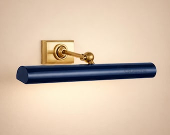 Modern Midnight Blue Brass Picture Light The Art Display Adjustable Italian Mid-Century Handmade Brass Wall Sconce For Display and Decor