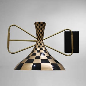 Hand-Painted Brass Sputnik Sconce: Mid-Century Modern Italian Style