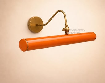 Modern Picture Light The Art Display Adjustable Italian Mid-Century Handmade Orange colored Brass Wall Sconce For Display and Decor